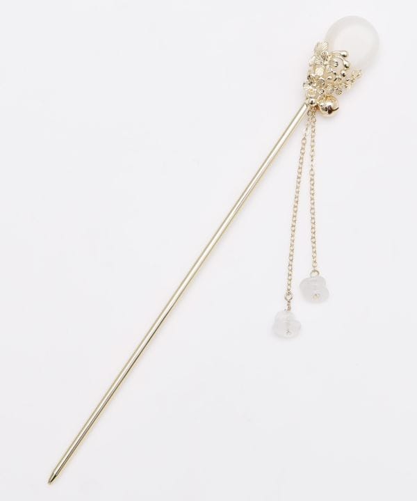 Hairpin - Blooming Flowers - White Moon Stone