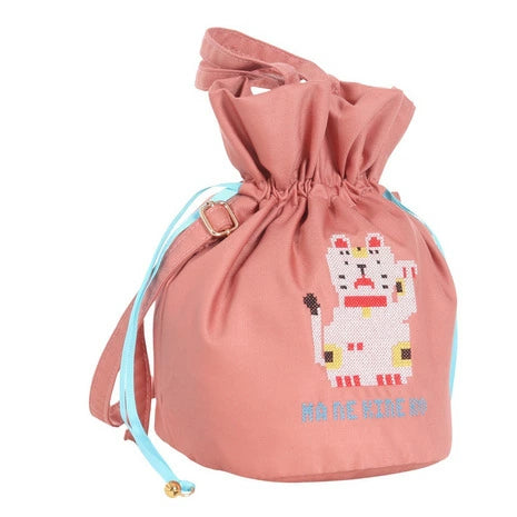 Cross-Stitch Shoulder Bag - Manekineko