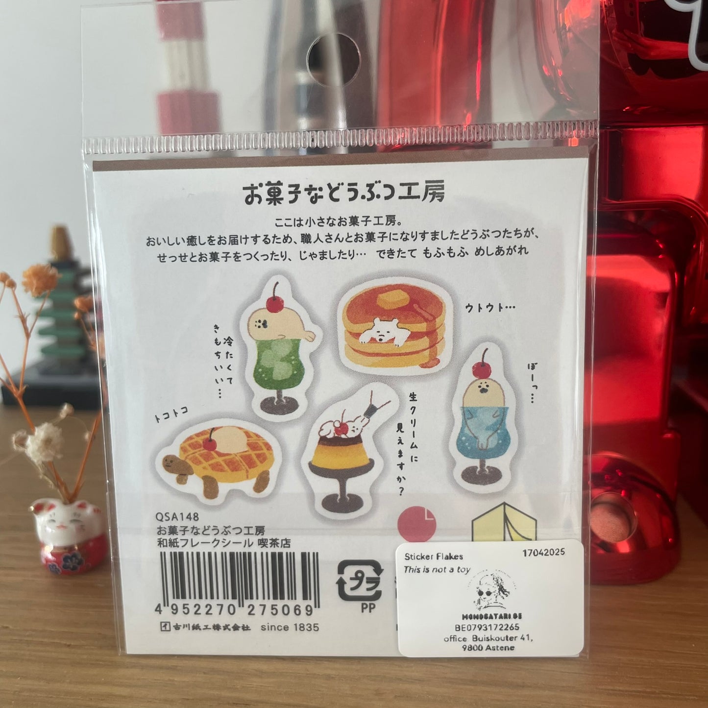 Sticker Flakes - Japanese Dessert Animals