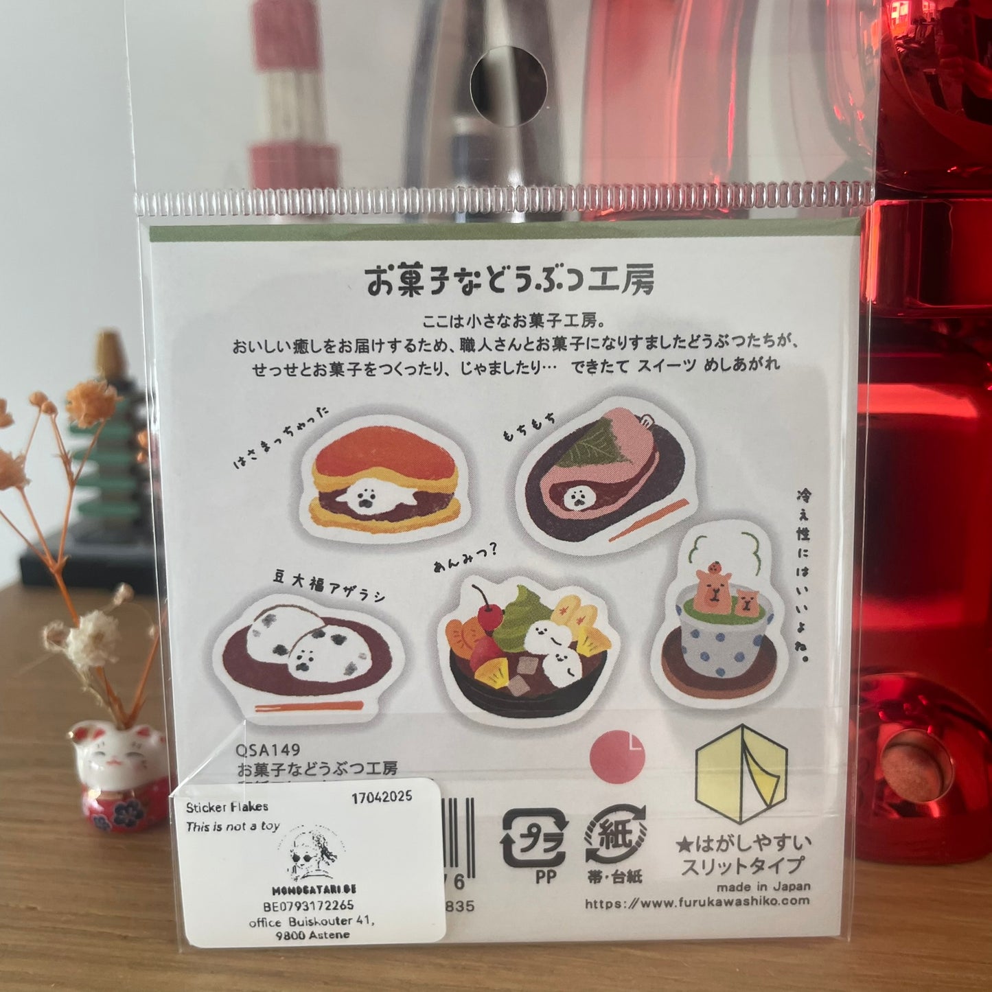 Sticker Flakes - Japanese Traditional Dessert Animals