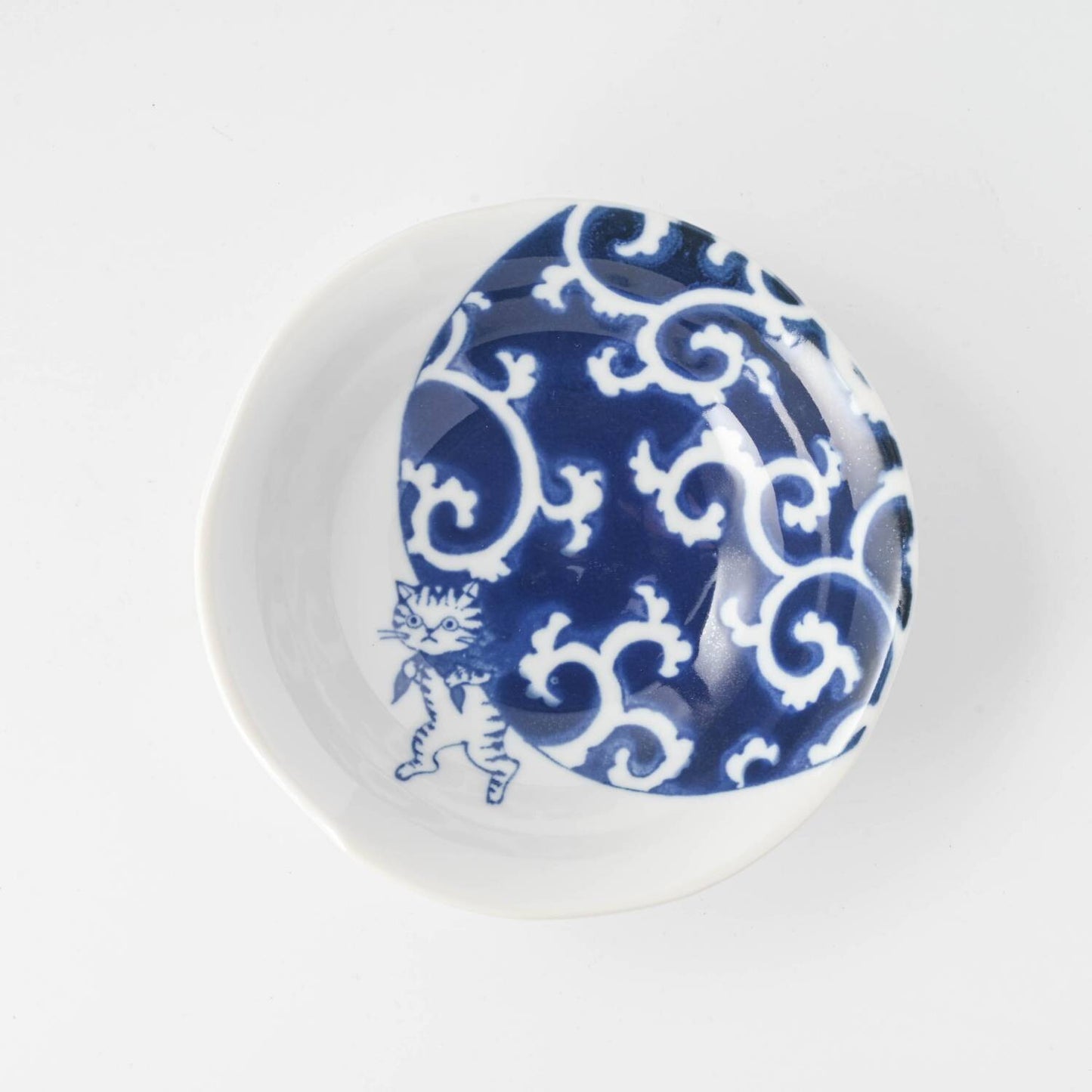 Ceramic Bowl - Cat with a Karakusa Furoshiki