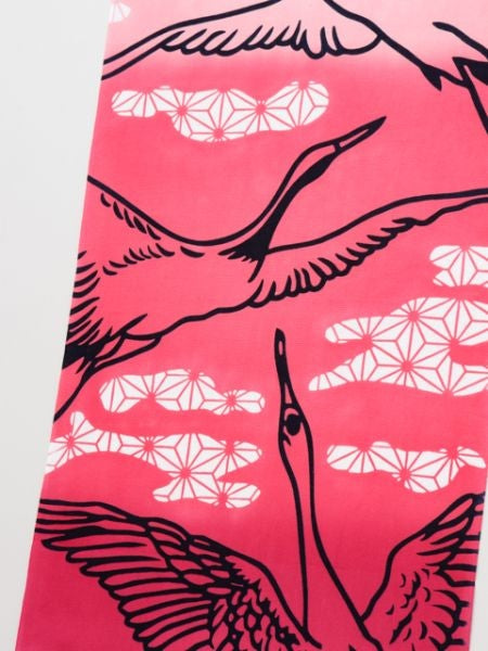 Tenugui - Cranebirds Pink