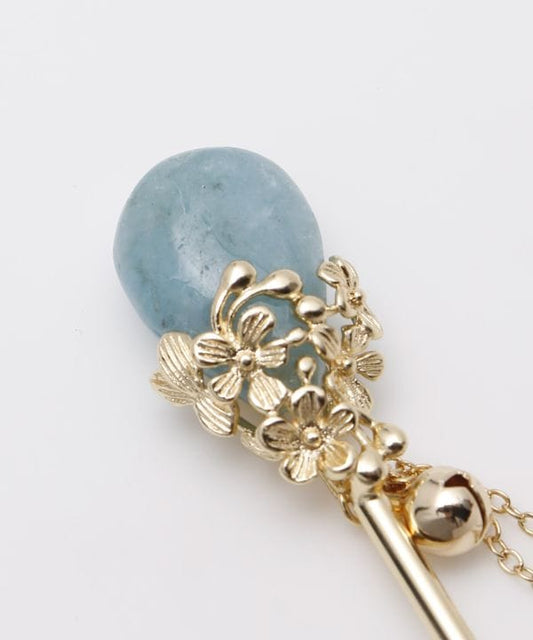 Hairpin - Blooming Flowers - Aqua Marine