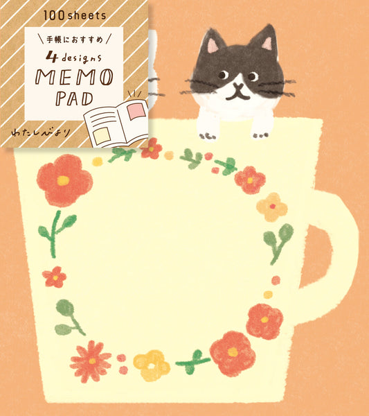 Memo Pad - Flowers and Cats