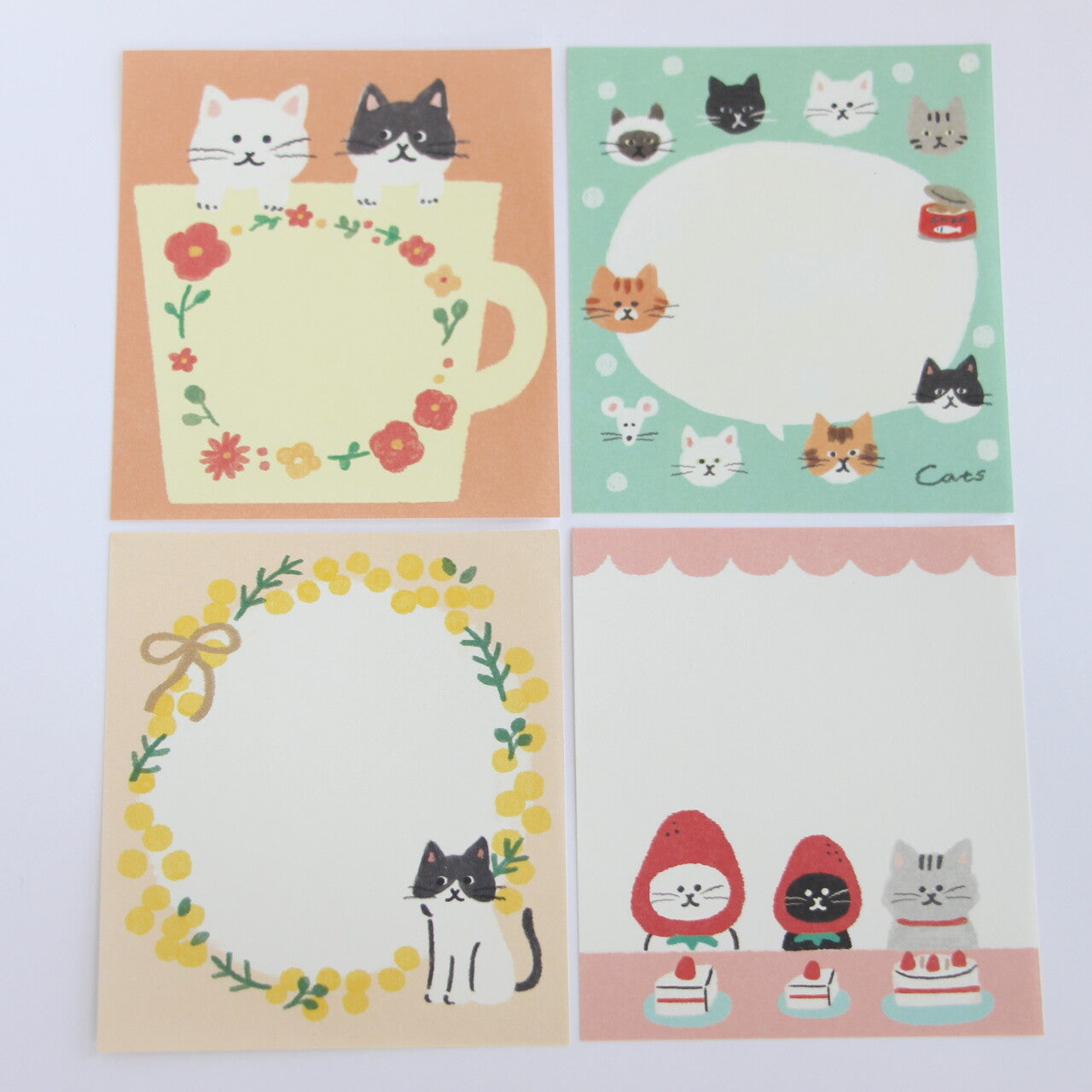 Memo Pad - Flowers and Cats