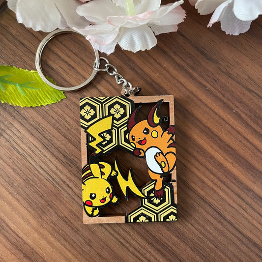 Pokemon Keychain - Pikachu & Raichu