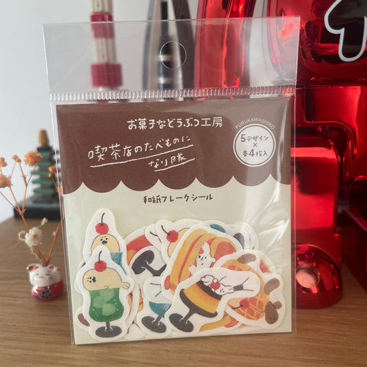 Sticker Flakes - Japanese Dessert Animals