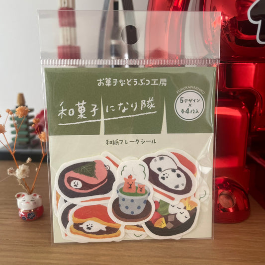 Sticker Flakes - Japanese Traditional Dessert Animals
