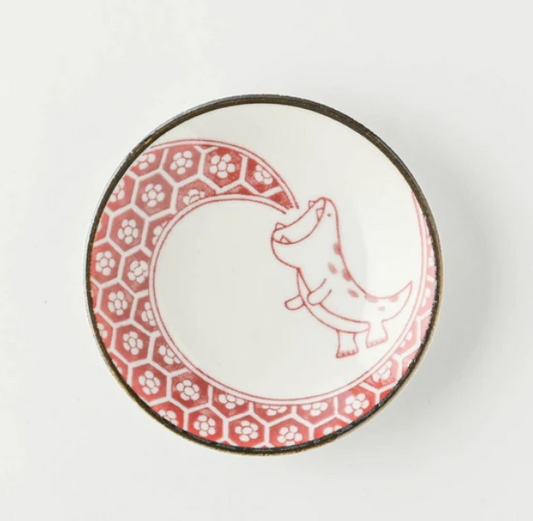 Edo Dinosaur Plate - Screaming Dino Red